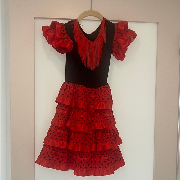Red and Black Ruffled Flamenco Dress for Kids - Picture 2 of 2